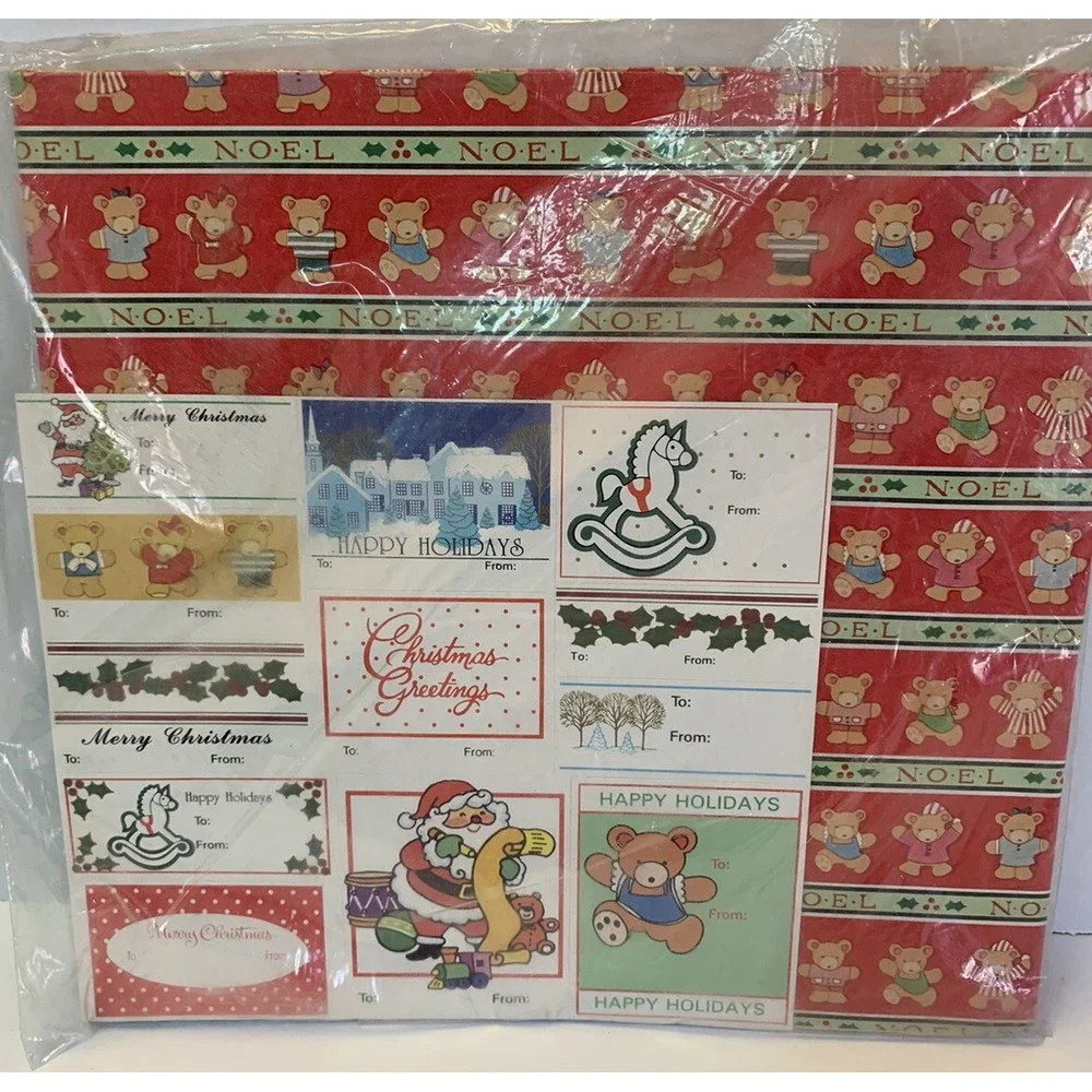 Vitg Artfaire 60 Sq. Ft. 12 Sheets Christmas Gift Wrap Wrapping Paper Gift Tags